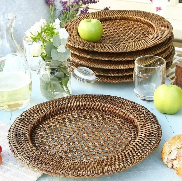 HOT product Rattan  Charger Plates/Rattan Placemat/Rattan coaster