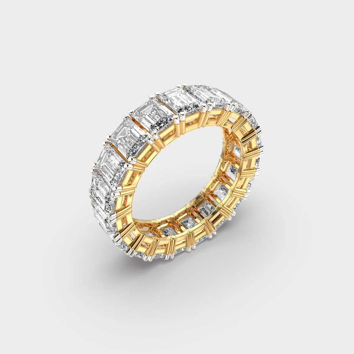 IGI Certified Emerald Cut Lab Grown Diamond Grand Quads Ring Sustainable Luxury Diamond Jewelry