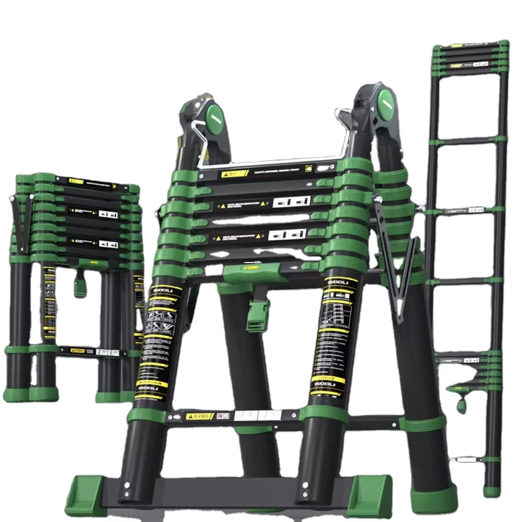 Telescopic folding ladder extended aluminum alloy herringbone ladder, portable multi-purpose ladder rack