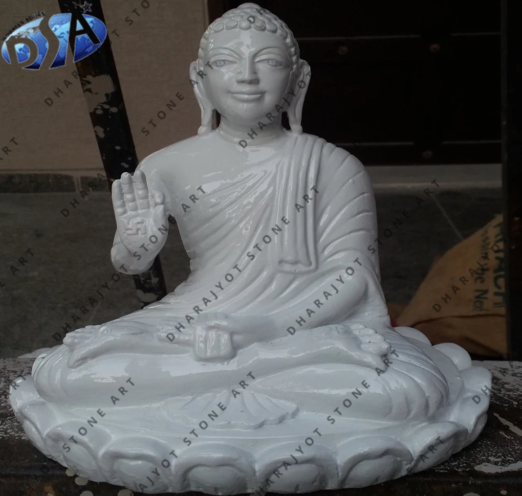 Large Garden Outdoor Sculptures Stone Carvings Marble Buddha Outdoor Garden Decor Carved Life Size