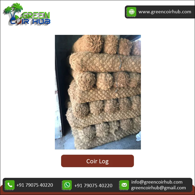 Direct Factory Price Top Notch Quality Custom Size 100% Coconut Fiber Material Coir Logs for Bulk Orders