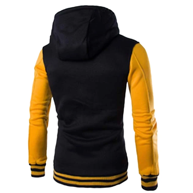 Classic Baseball Hoodies Men Spring Warm Patchwork Fleece Sweatshirts with OEM service