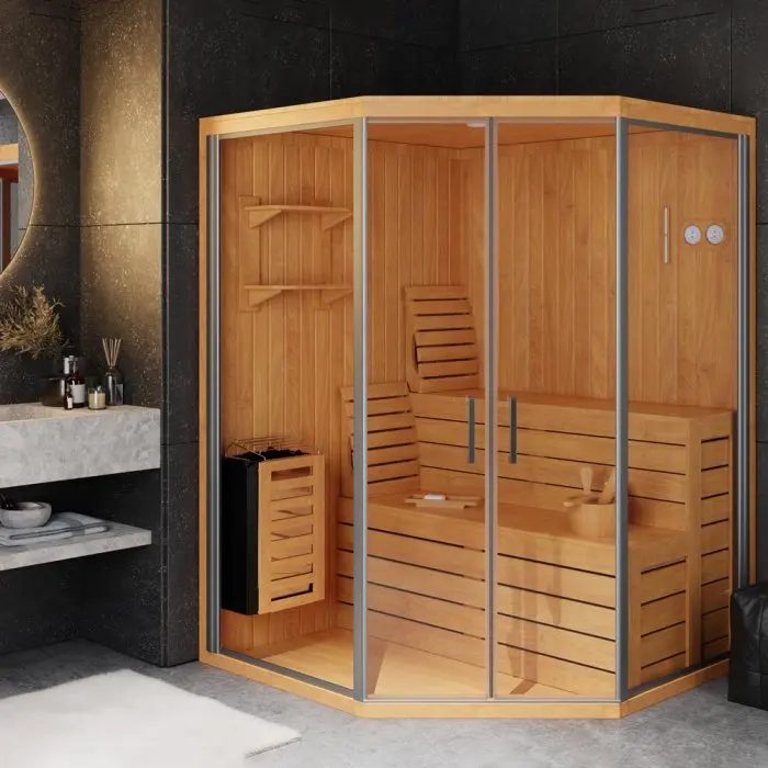 Изысканная сауна, уголок, эстетический дизайн, улучшенный комфорт, роскошная сауна, идеальное решение для домашнего и коммерческого использования