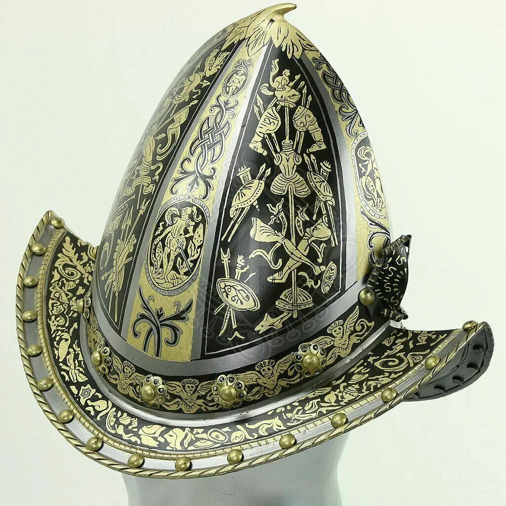 Medieval Combmorion Helmet Spanish Conquistador Comb Morion Helmet with Liner