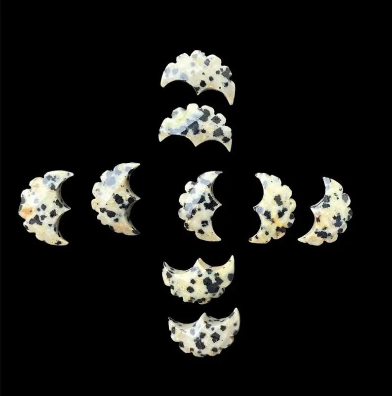 Natural Dalmatian Jasper Fancy Eagle Carved Beads for Jewelry Making 16x10mm Loose Healing Crystal Carving Gemstone Bird Charms
