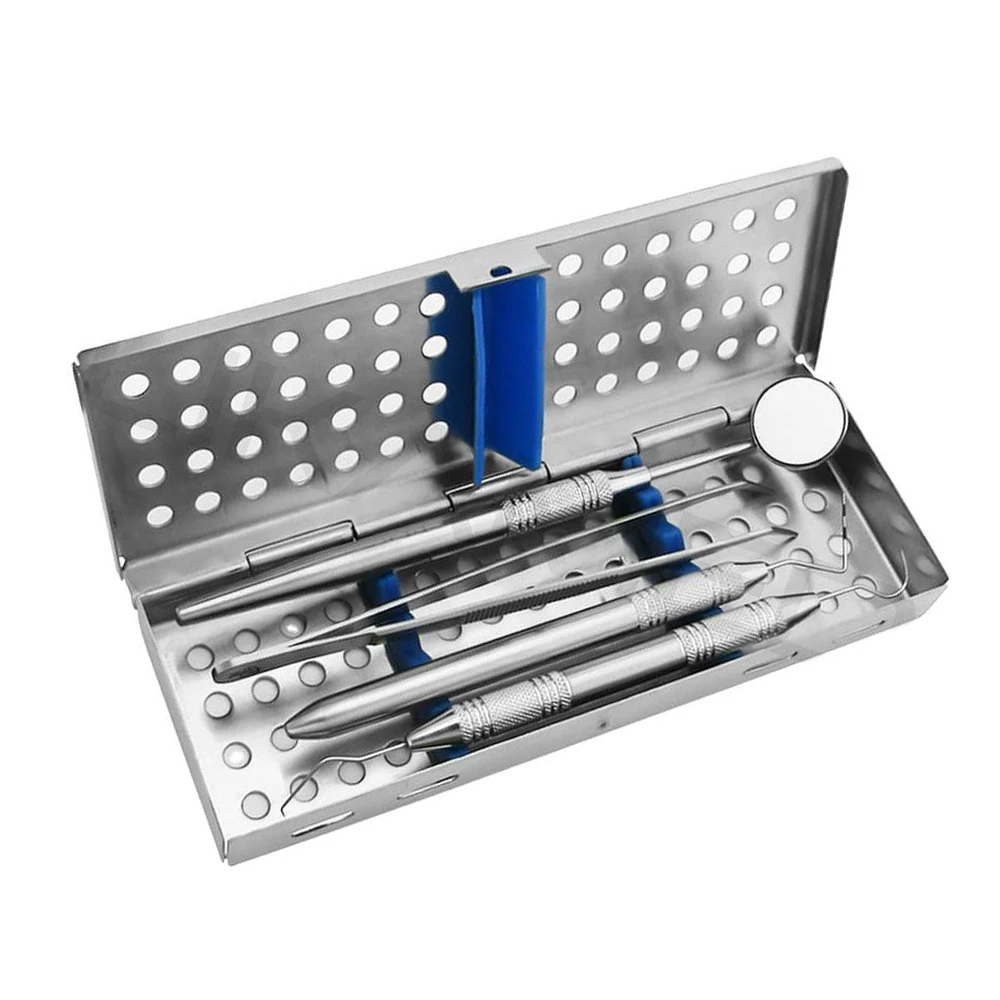 Best Selling Dental Examination Kit with Stainless Cassette Dental Student Kit includes Mirror Handle Probe Tweezer