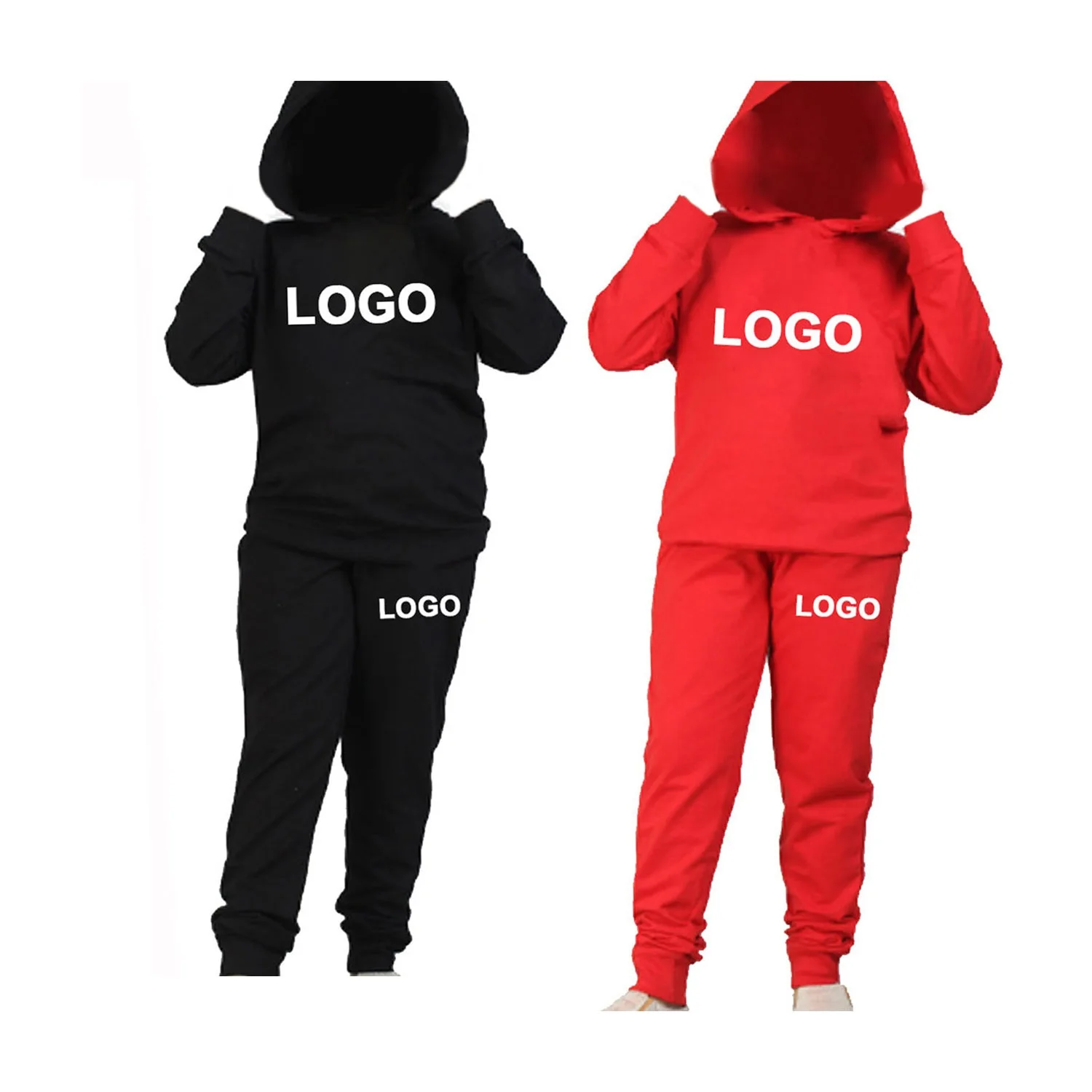 2025 New Arrival Customize Your Brand Name Streetwear Joggers Hoodie Set Girl Boy Clothing Kids Tracksuit