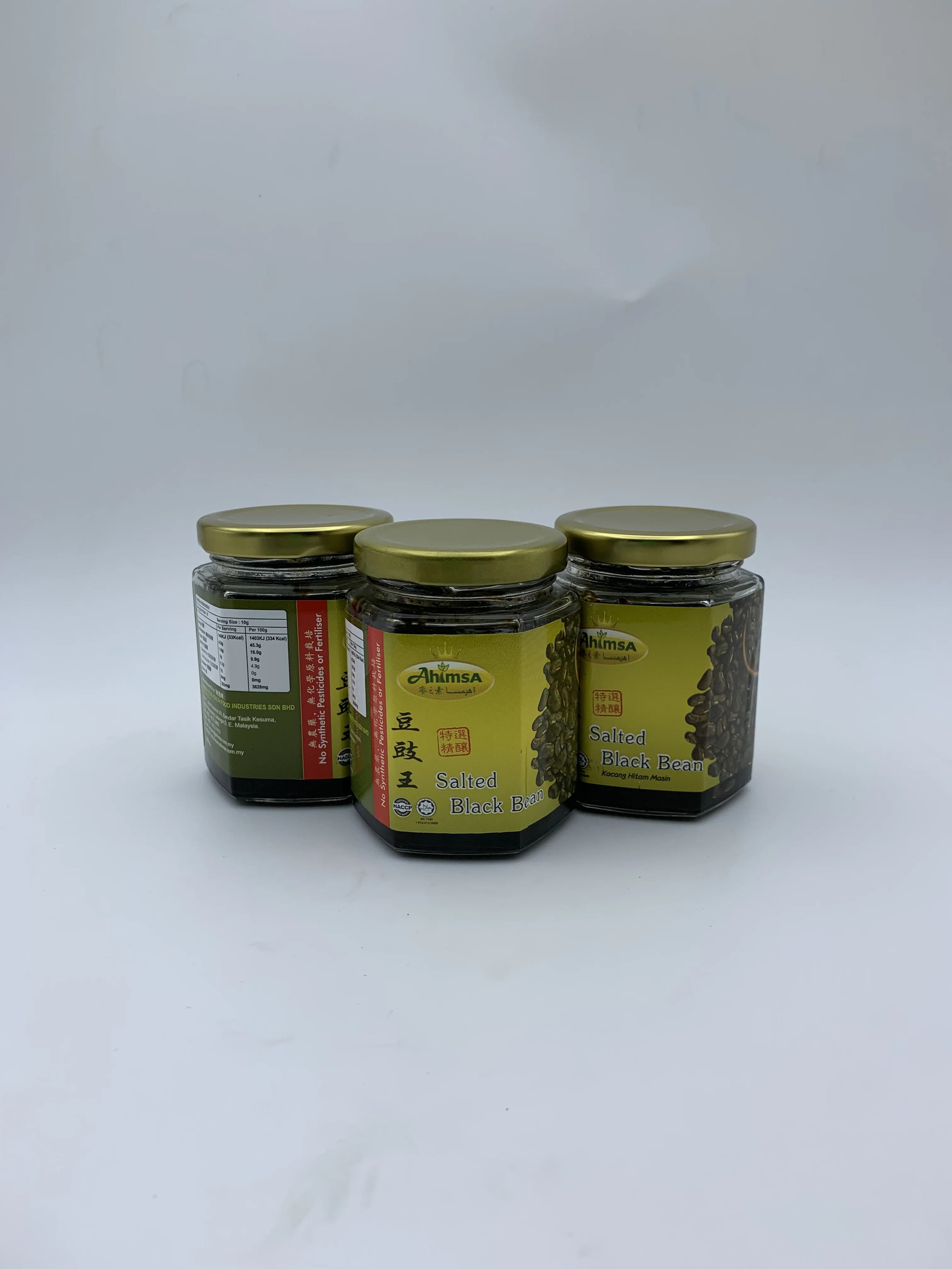 Ahimsa Salted Black Bean [Vegan/Vegetarian/Plant-based Black Bean Sauce] Pure Natural Sweet Salty Bag Bottle Condiments Sauce