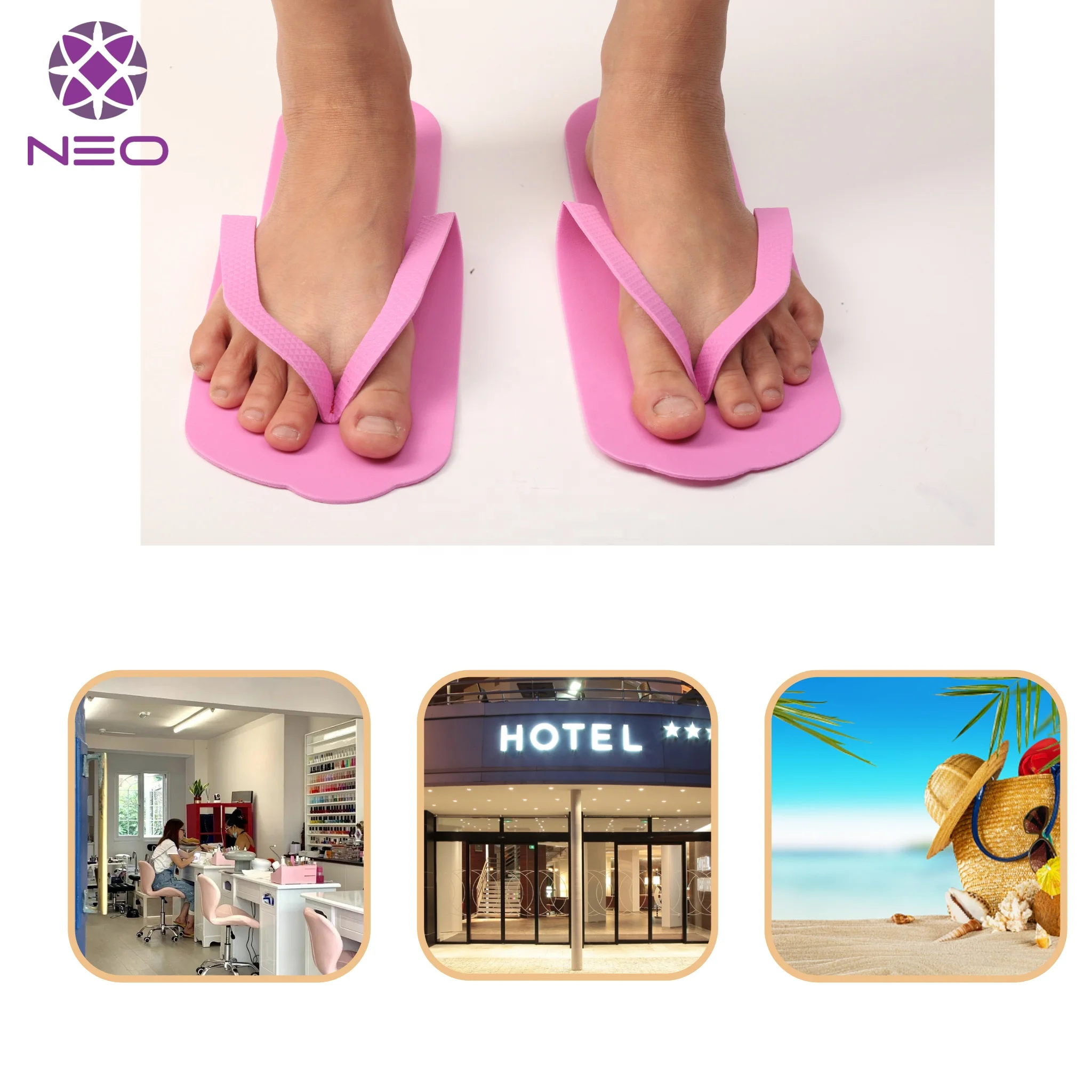 EVA Foam Disposable Pedicure Slipper Comfortable Anti-Slip Flip Flops Suitable For Spa Salon And Home Use