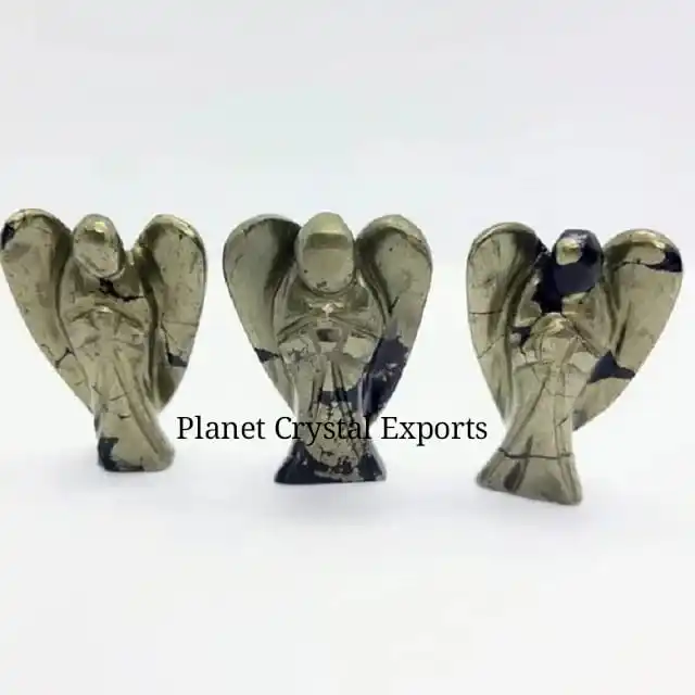 Оптовая продажа 2-дюймовый красивый натуральный исцеляющий Ангел агат пирит ангел с планетой кристалл драгоценный камень экспорт