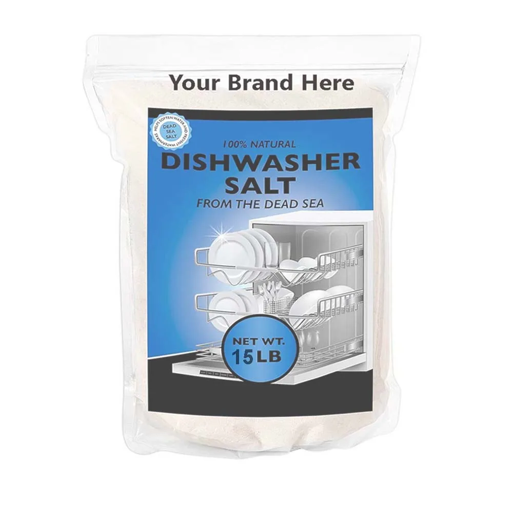 Private Label High Performance Dishwasher Salt Effective Limescale Prevention Spotless Dishes Made in USA Manufacturer Direct