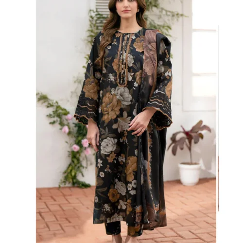 PAKISTANI STYLE CAMBARIC COTTON WITH CHICKEN KARI WORK SHALWAR KAMEEZ SUITS WITH CHIFFON OR LAWN CUSTOMIZE DUPPTA FOR WOMENS