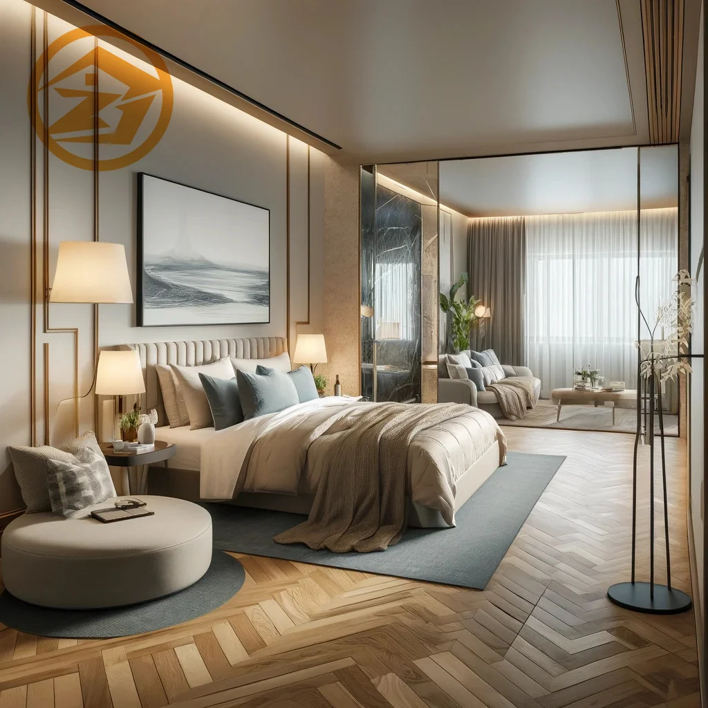 Wholesale Customized Modern Luxury Hotel Bedroom Furniture Sets King Size Full Set for 5 Star Apartments Wood Material