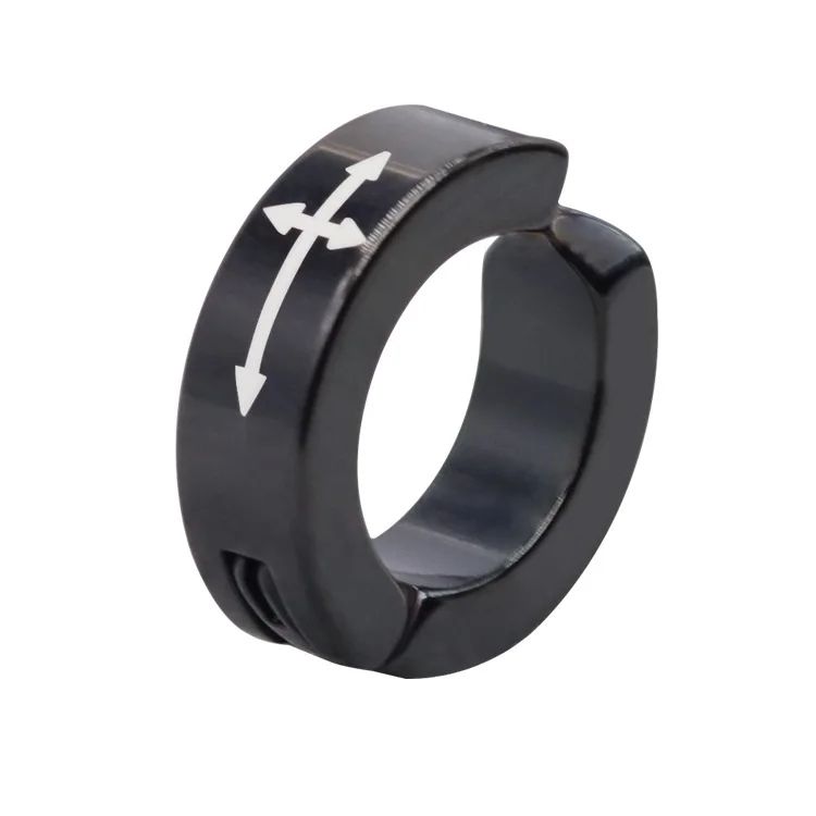 Gothic Dropshipping Hypoallergenic Stainless Steel Piercing Crosss Dangle Huggies Hoop Black Stud Earrings For Men