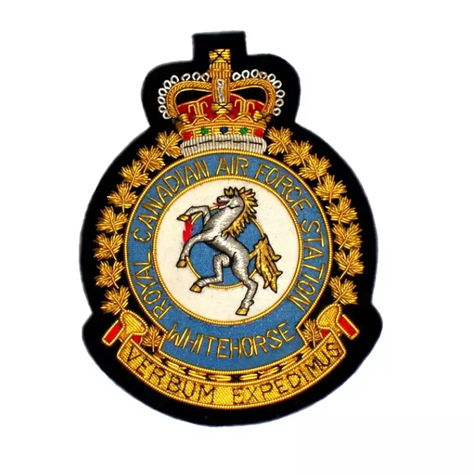 OEM and ODM Welcome Sew-on Applique Patch Hand made Embroidery Gold Bullion Wire Embroidered Blazer Military Uniform Badges