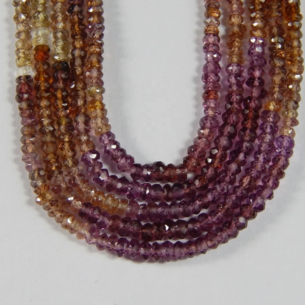 Certified Tundra Sapphire Gemstone Rondelle Faceted Loose Beads For Making Jewellery