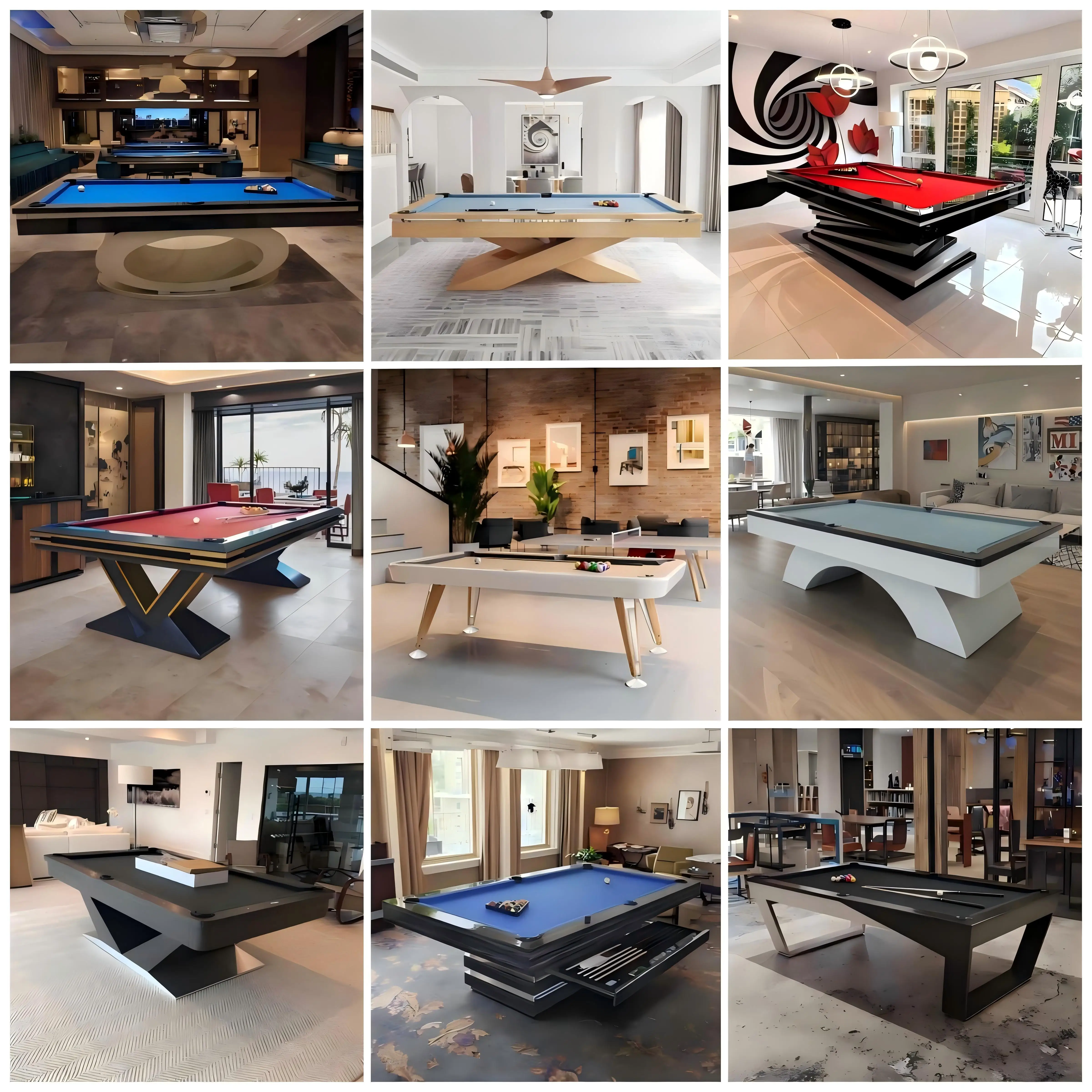 New Modern Blacklight Pool Table 9 8 7ft Billiard Tables Black Marble American Billiards Medium Sized Snooker