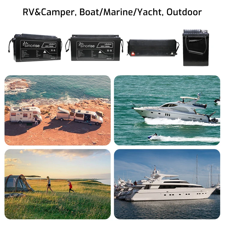 Sinorise 12V 24V 100AH 200AH UPS lipo Lifepo4 deep cycle Lithium ion Battery