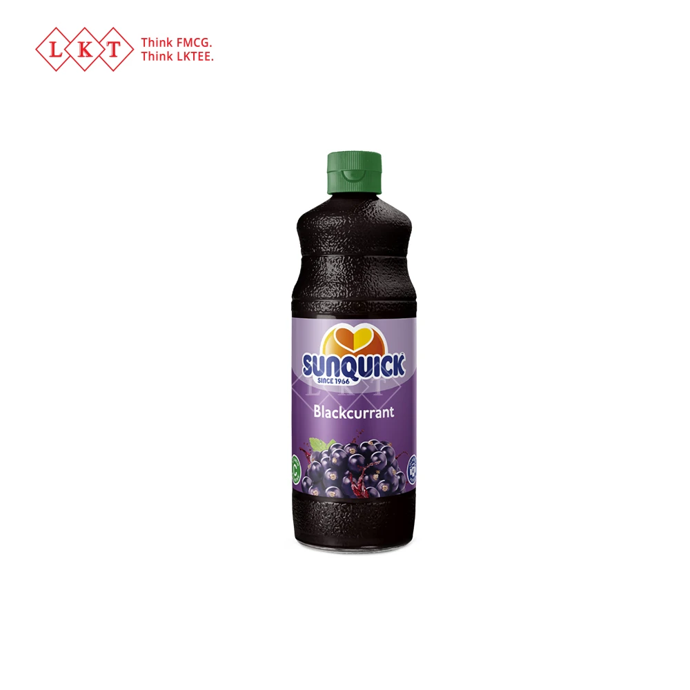 Sunquick Blackcurrant Fruit Juice Concentrate 700ML Glass Bottle HORECA Direct Factory from Malaysia Wholesale Halal Certified