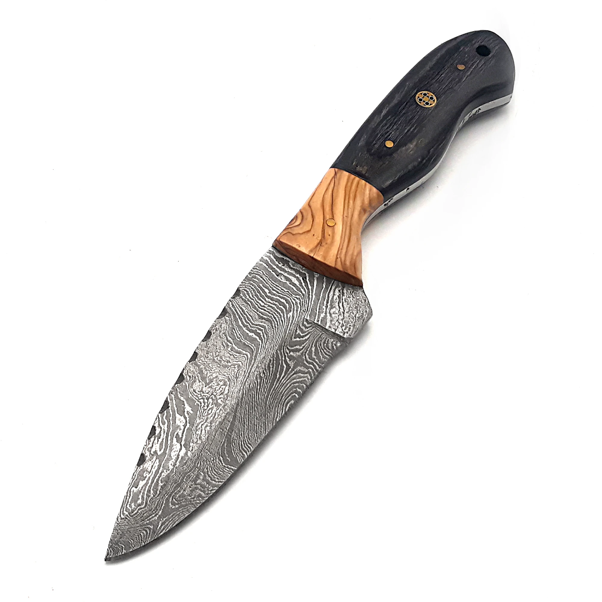 2024 Custom Handmade High Carbon Steel Hunting Knife Damascus Survival Camping Leather Sheath Best Quality Wholesale Kitchen