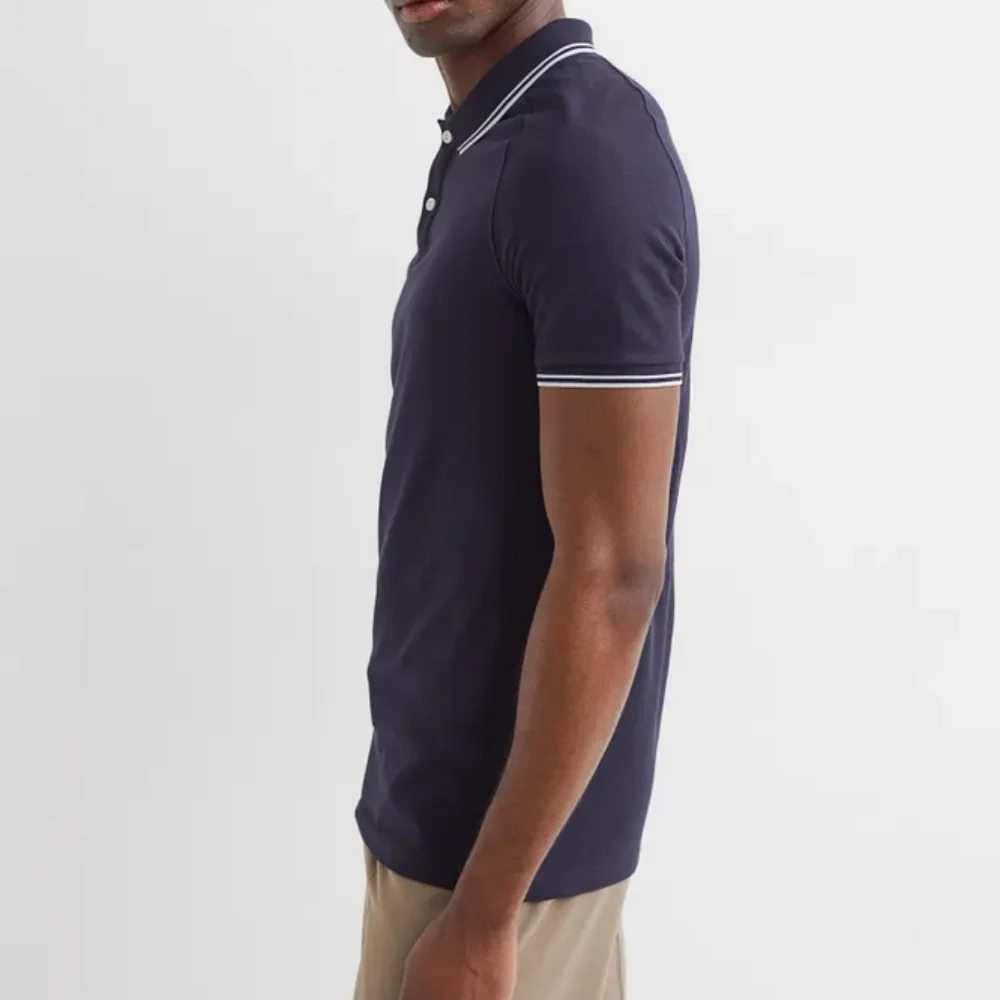 Summer Top Quality Cotton Polo T-Shirt Men Solid Color Collar Design T-shirt Casual Wear Classic Men Clothing Tops Tee Shirt