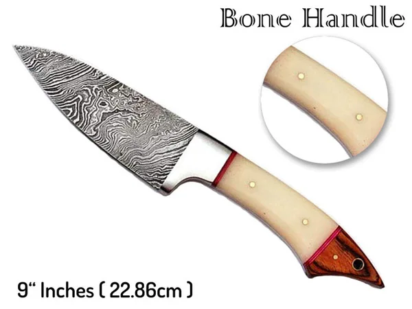 Handmade Damascus Steel Custom Kitchen Chef Japanese Knife Set Professional Vegetables Meat Cutting Leather Sheath High Quality