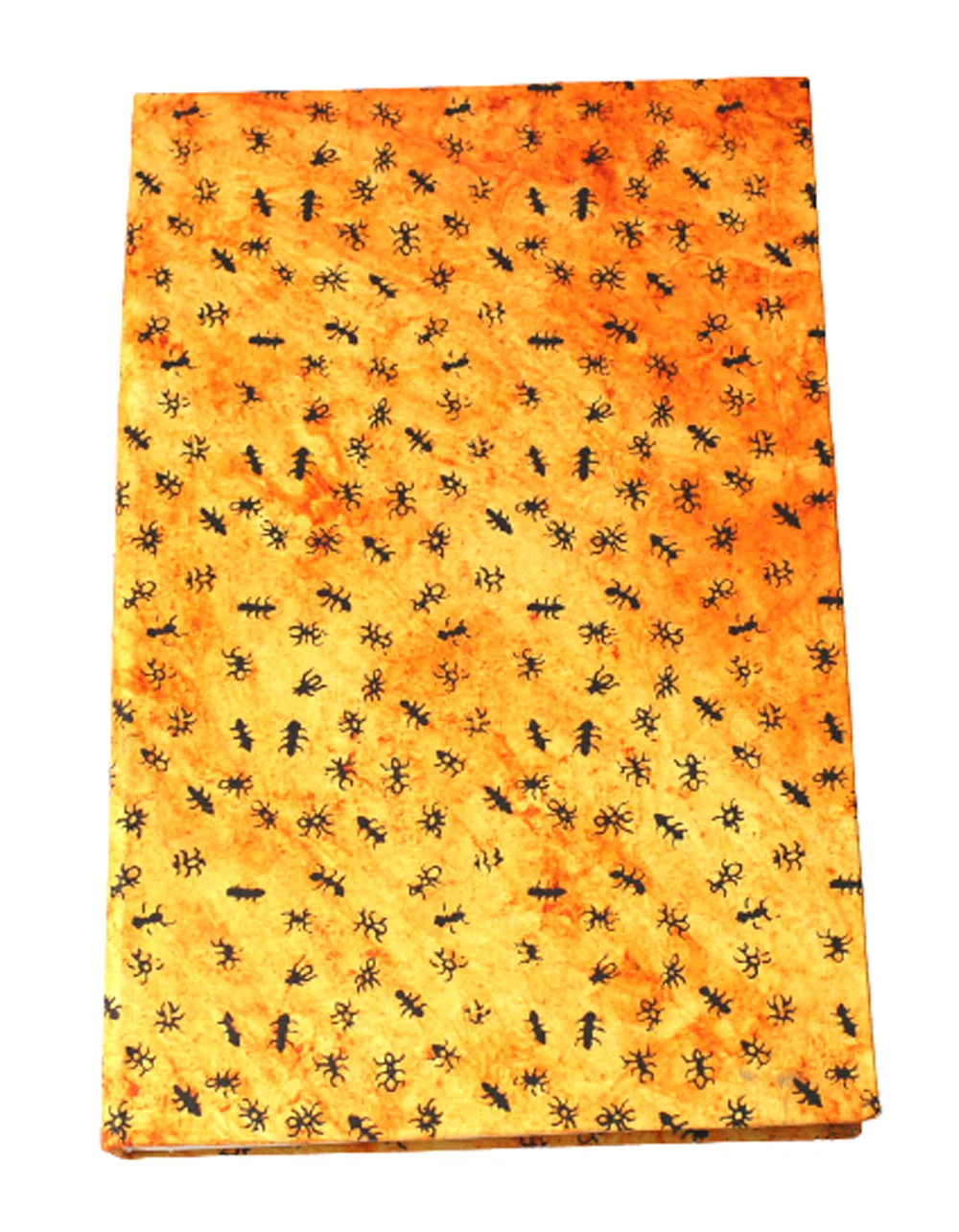 New Design Ants Hard Cover Notebook Handmade Recycled Orange Cotton Batik Paper Wood & Acid Free New Orange Color Notebook