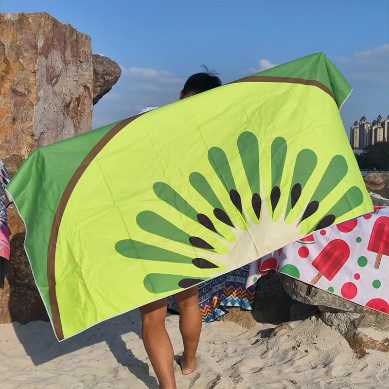 Wholesale Summer Large Sublimation Quick Dry With Logo Custom Print Microfiber suede Beach Towel