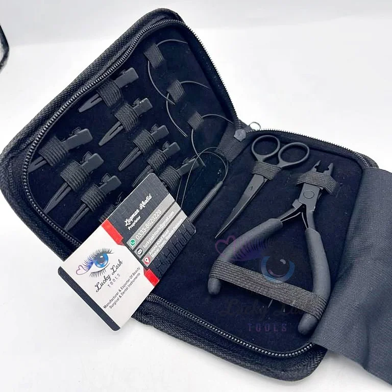 BM-Black Matte Wholesale Hot Selling Surgical Grade Stainless Steel Hair Extension Pliers Tools Kit/Hair Extensions tools