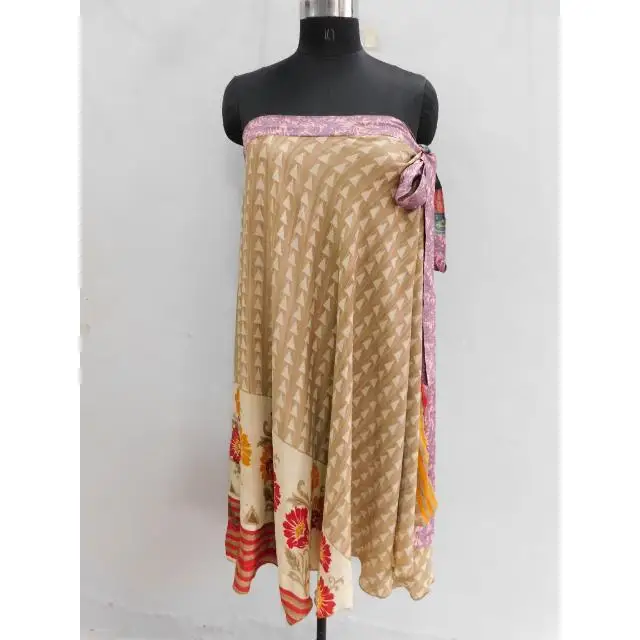 Vintage silk saree Magic Wrap Skirts Handmade Silk Reversible rapron skirt 2 layer wrap