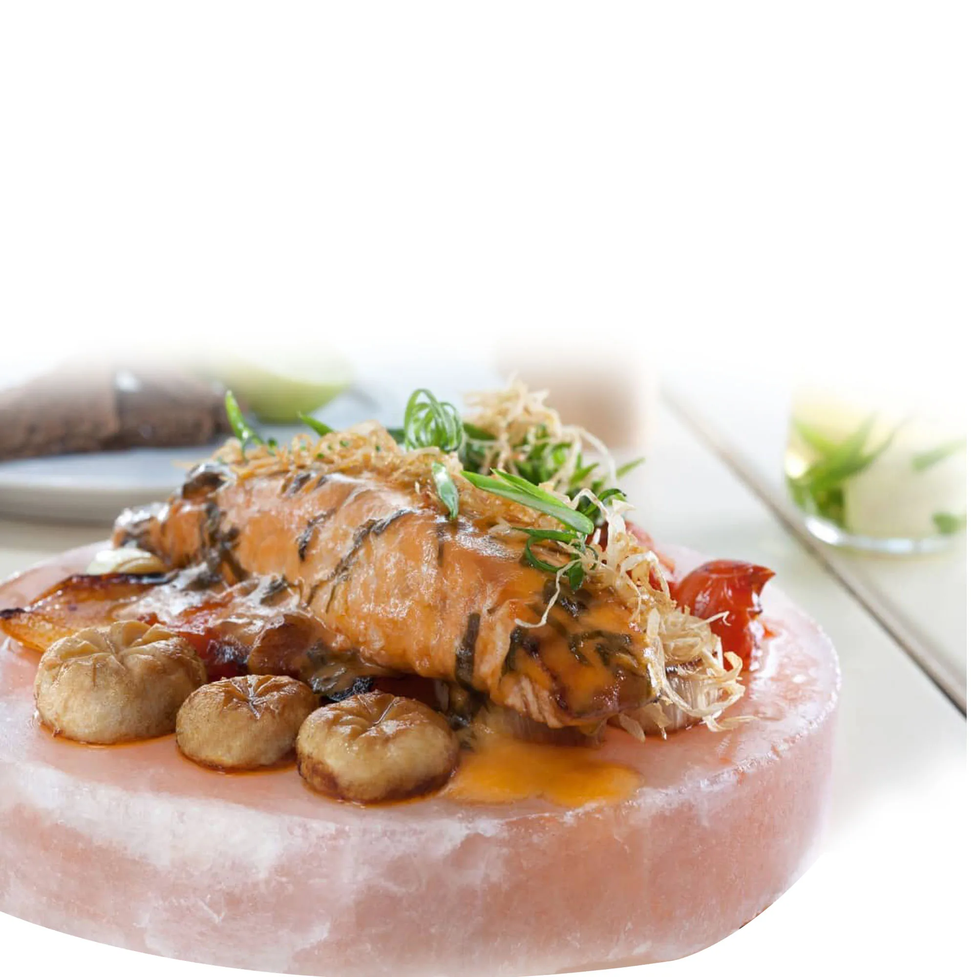 Himalayan Salt Cooking Slabes Plate Tiles 100% Natural Wholesale Cooking Slabes Salt Plate Rock Salt Plate Round Shape