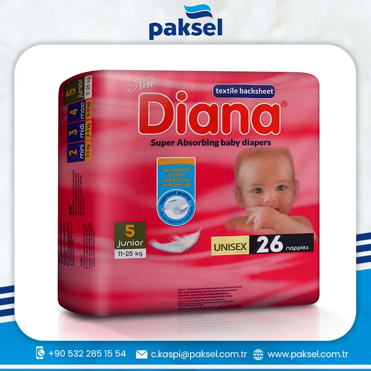 Лидер продаж новые органические супервпитывающие детские подгузники Diana Junior от 11 до 25 кг 26 подгузников по хорошей цене
