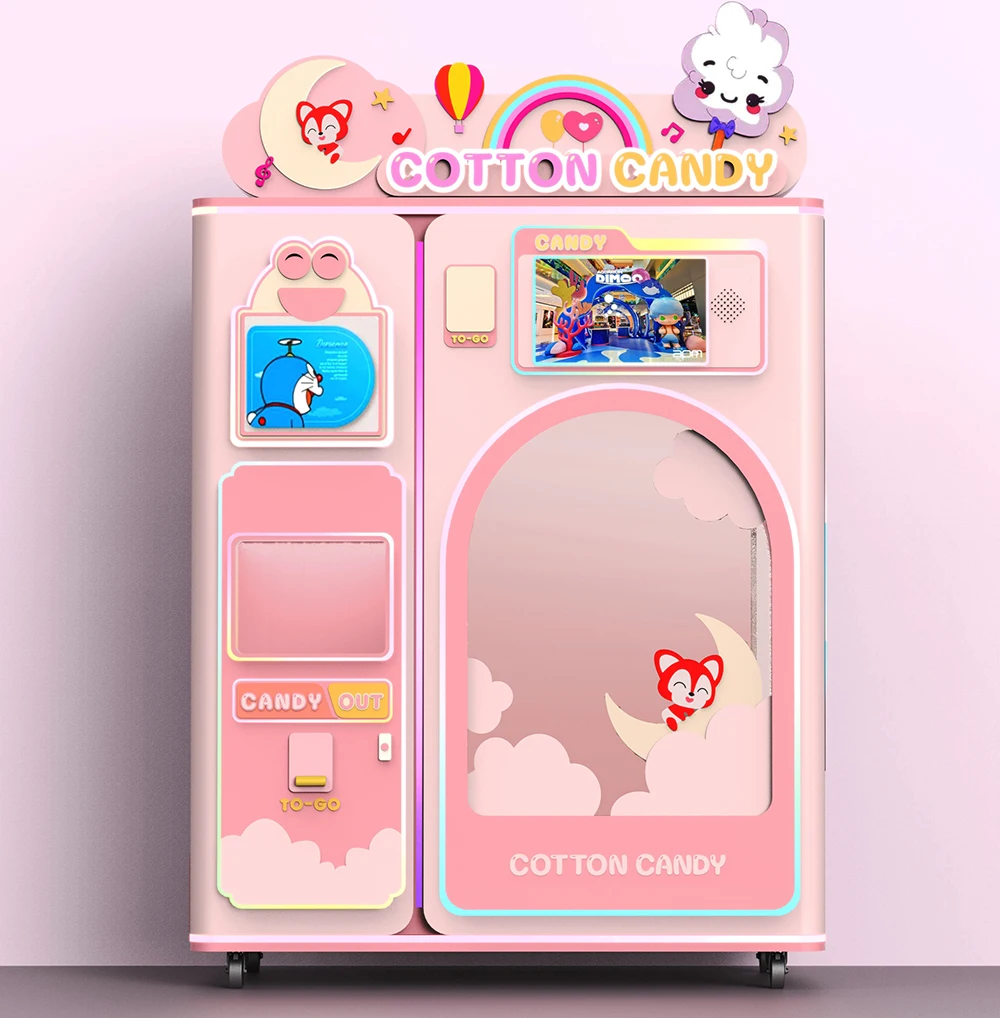 Custom candy vending machine machine production candy fruit cotton candy machine professional