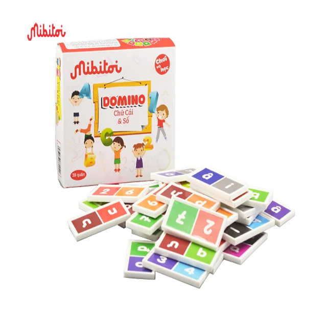 Игрушки Mibitoi Montessori из ПП пластика алфавита и цифр домино для детей веселое обучение во Вьетнаме