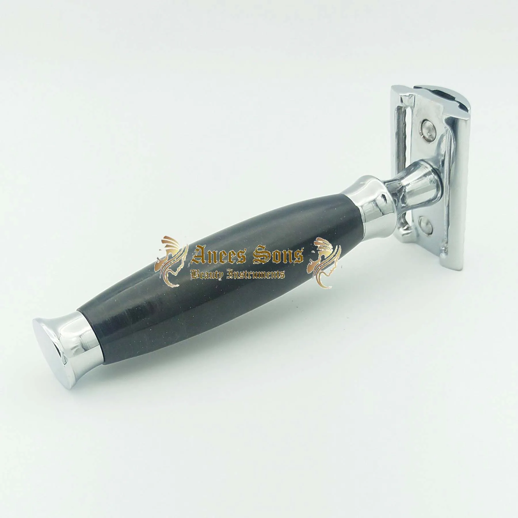 Black Ebony Handle Double Edge Safety Razor Stainless Steel Shaving Razor For Men Women