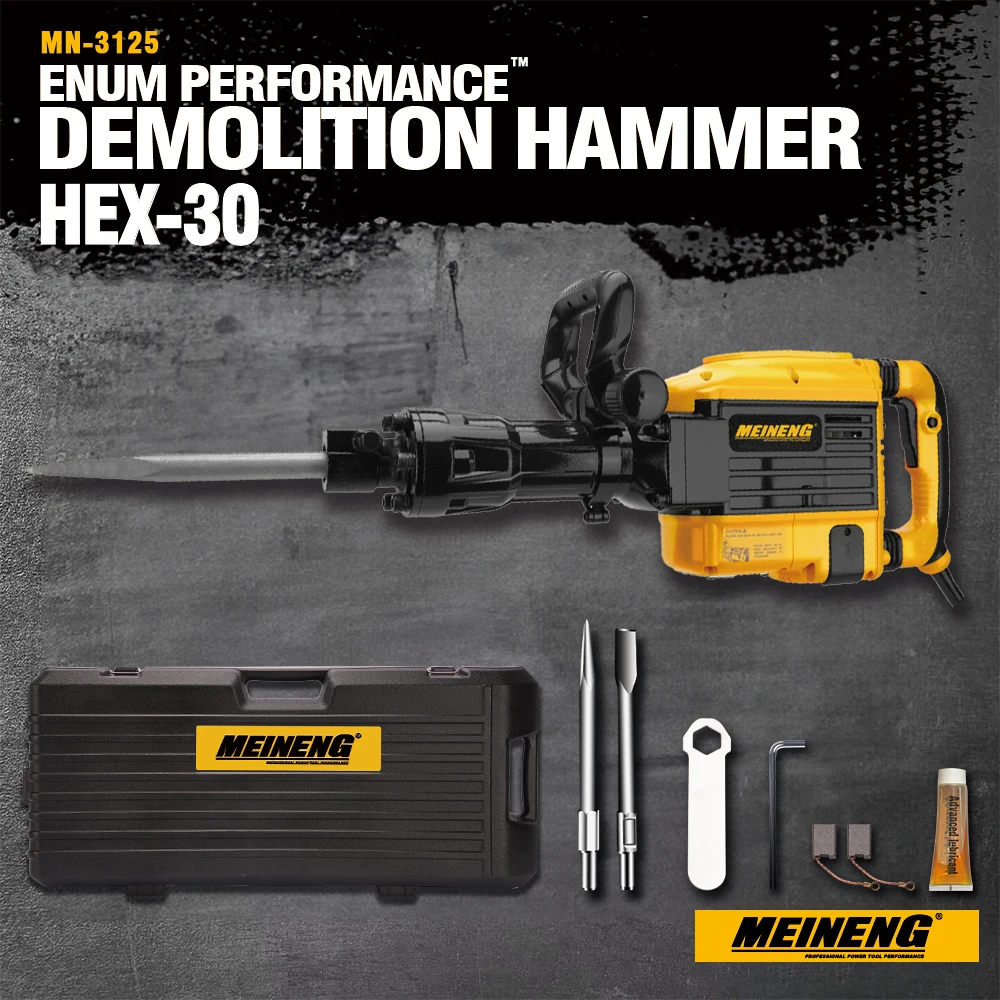 3125 Industrial Grade Handheld Electric Jack Hammer Drill 220V Power Tool for Demolition Drilling & Polishing Applications