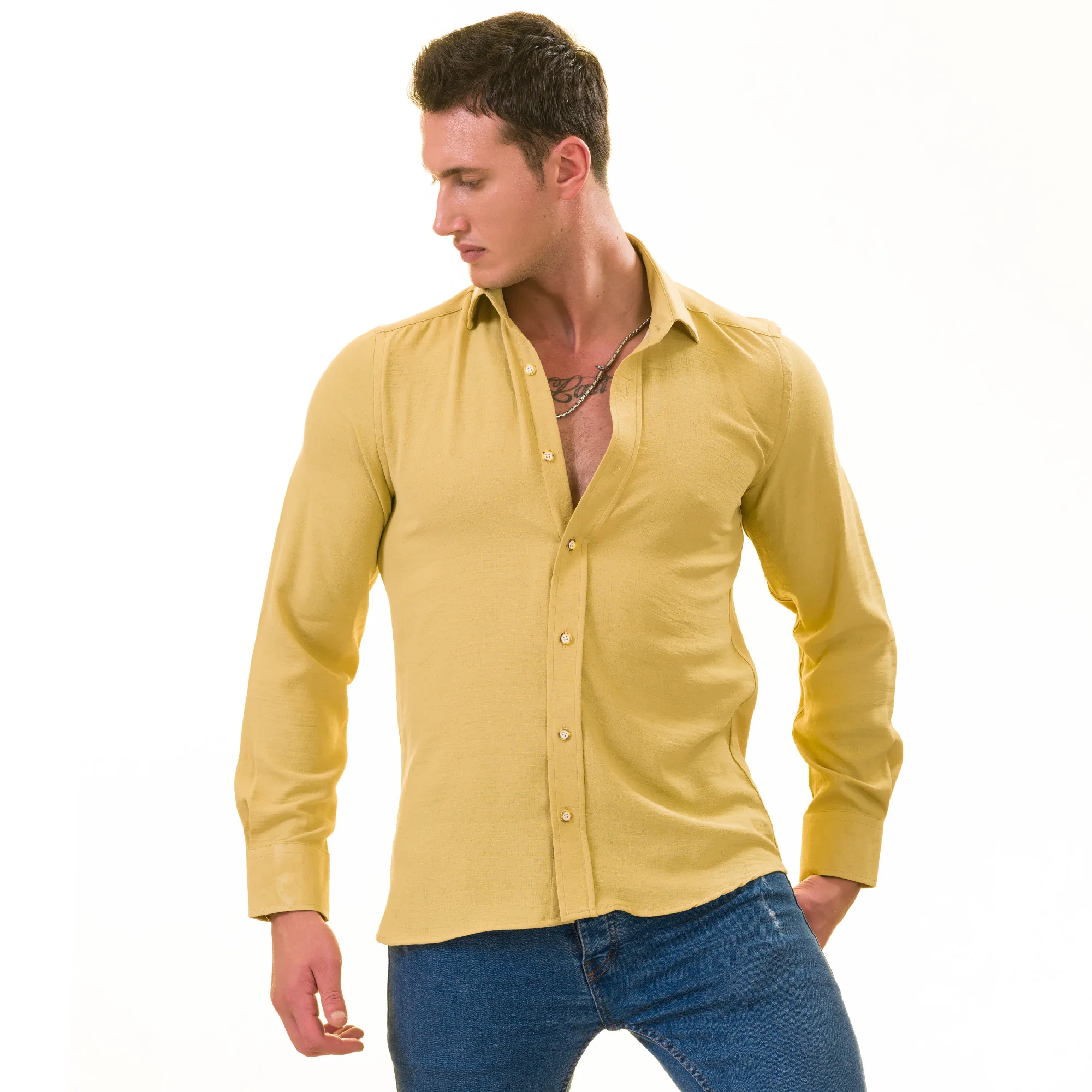 Summer Cargo Work Shirts Men Safari Long Sleeve Button Down Performance Shirts Cargo shirts made in istanbul