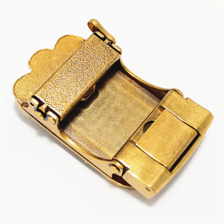 OEM Gold Automatic Buckle 35mm Wide Custom Belt Buckle Logo Metal Buckle for Belt