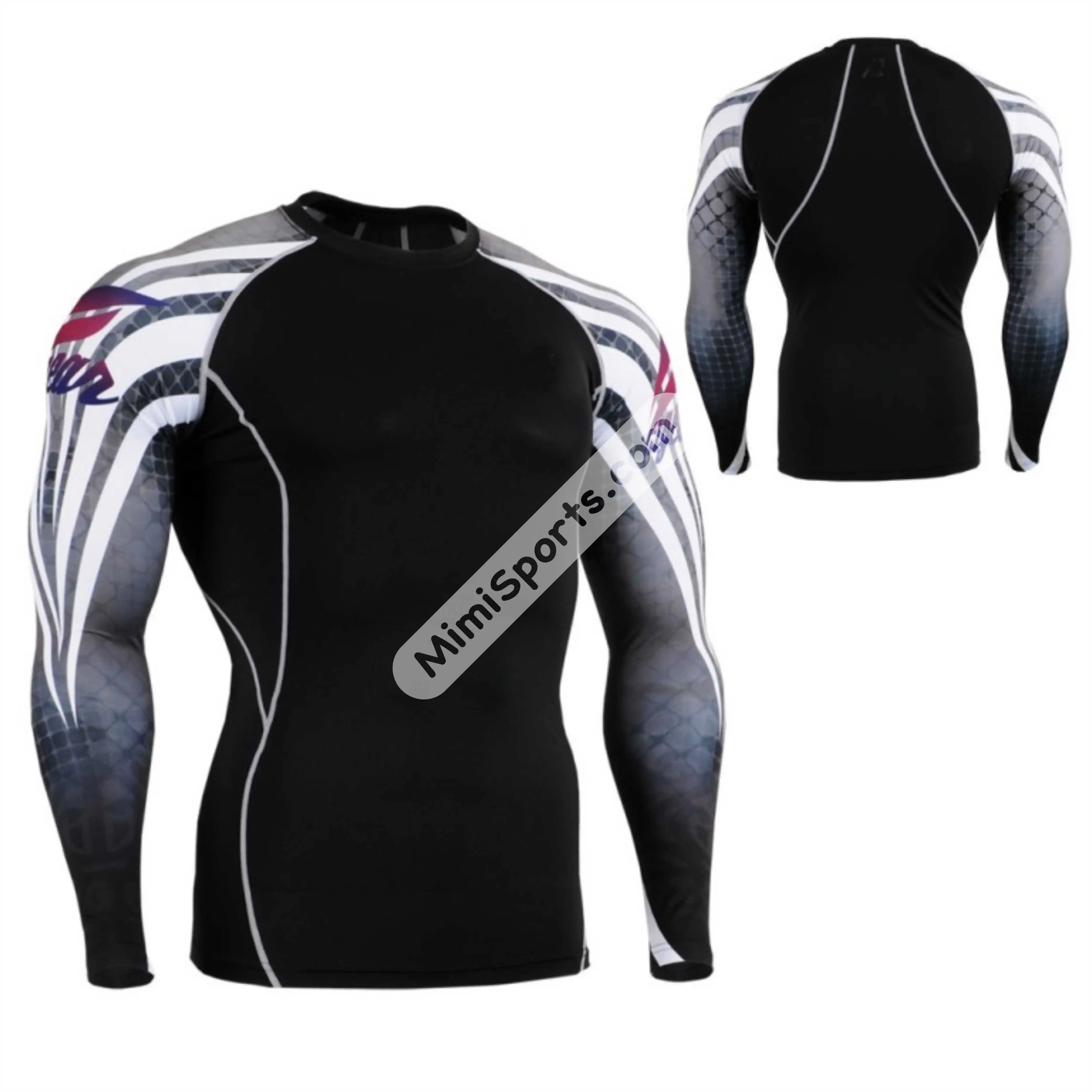 Best Selling Wholesale MMA Design Your Own Bjj Rash Guard Set for Men Women Jiu Jitsu Rash Guards Custom Logo Sublimated