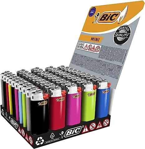 Зажигалка класса A Bic 50 шт. в коробке разных цветов доступно разном