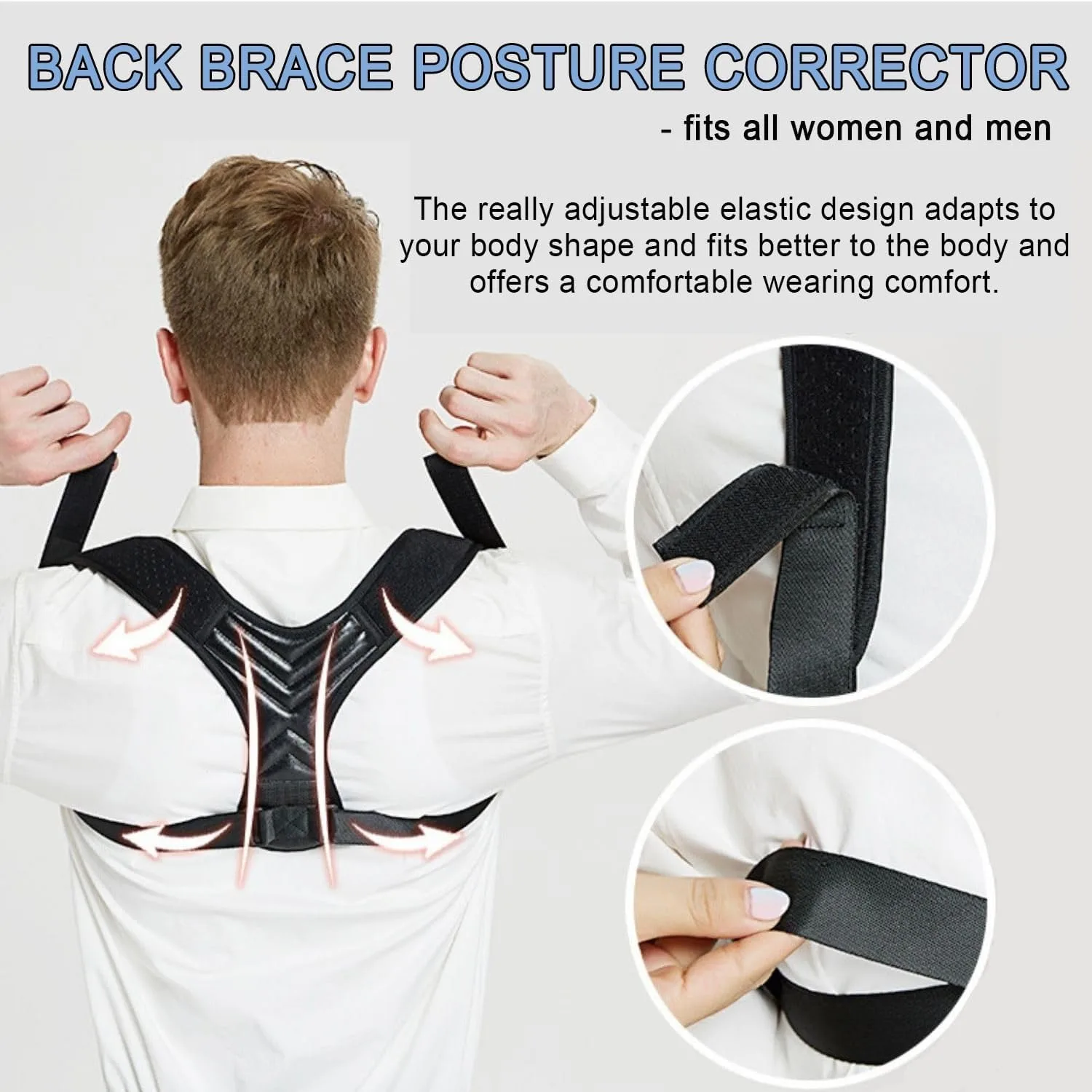 Posture Corrector for Women and Men, Vicorrect Adjustable Upper Back Brace for Clavicle Support