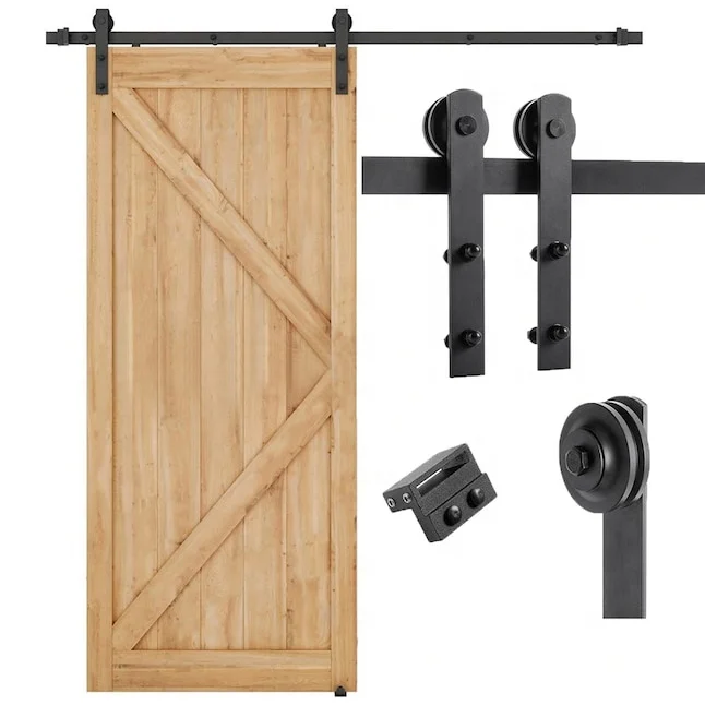 Wholesale Kinmade Rolling Door Track Hardware Manufacturer Sliding Wooden Door Hanging Barn Door Hardware Kit