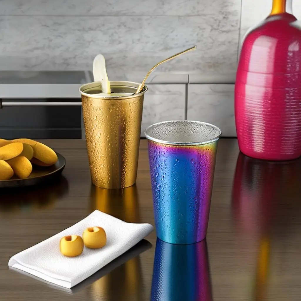 Steel Stainless Steel Premium Stackable Metal Stainless Steel Pint Cup Glass Tumbler Cups Wholesale Item