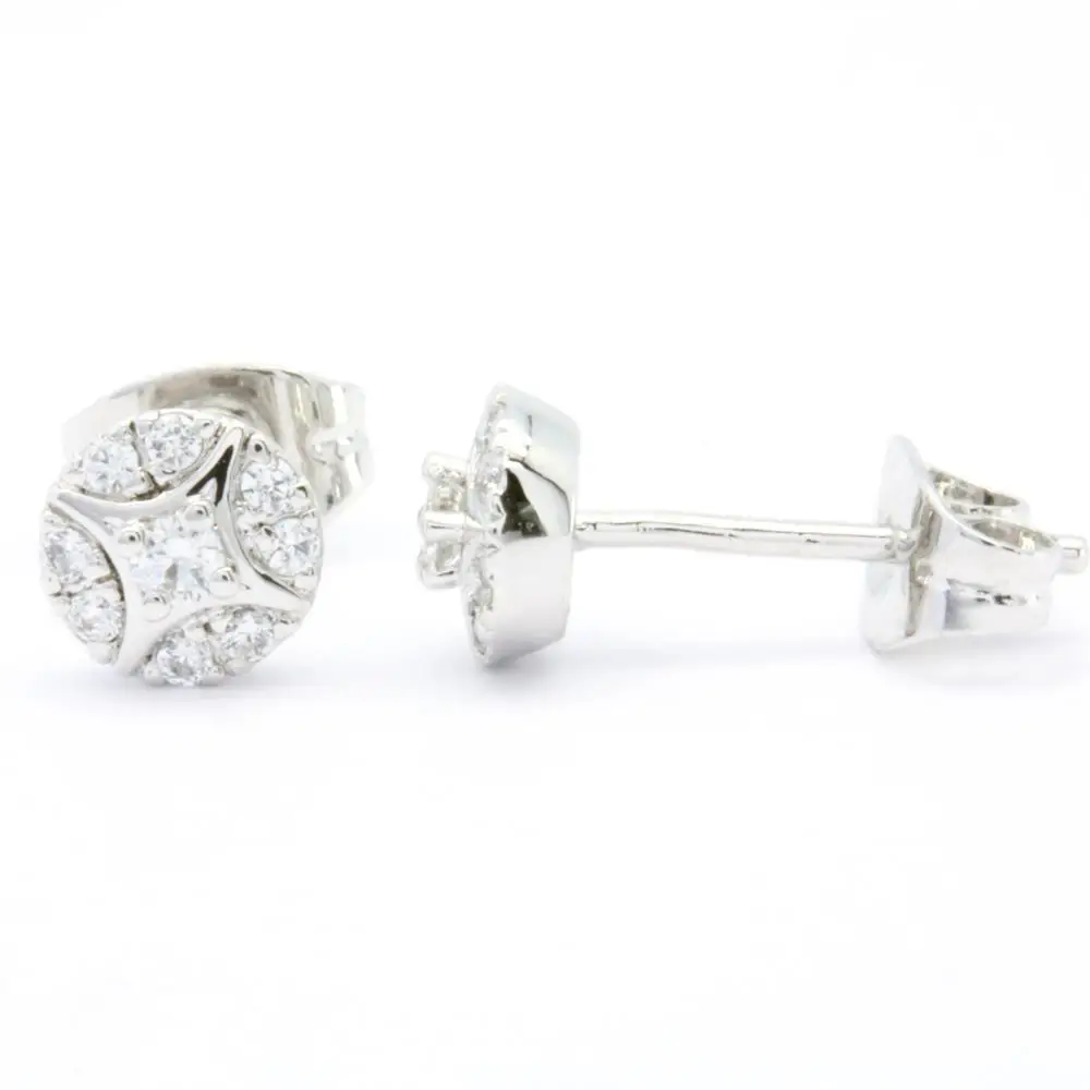 OEM Anniversary Best Choose 18K High Quality Solid White Gold Earrings Real Diamond Fine Jewelry Wedding Sets Jewelry Set Bridal