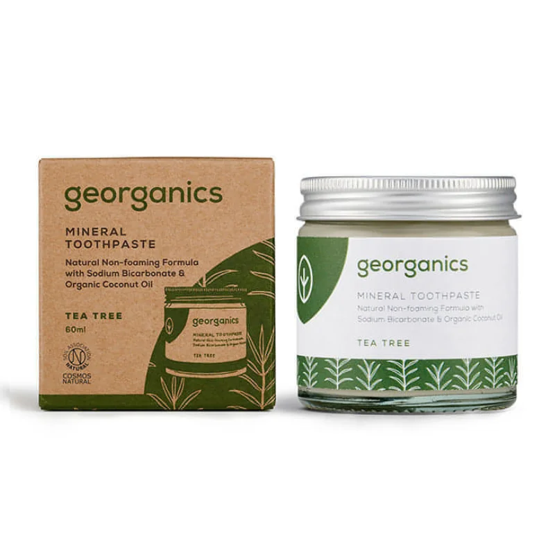 Georganics Tea Tree Toothpaste 60ml Mineral Mint Paste V34 Ingredient Adults Use Home Colgate Charcoal Toothpaste Alternative