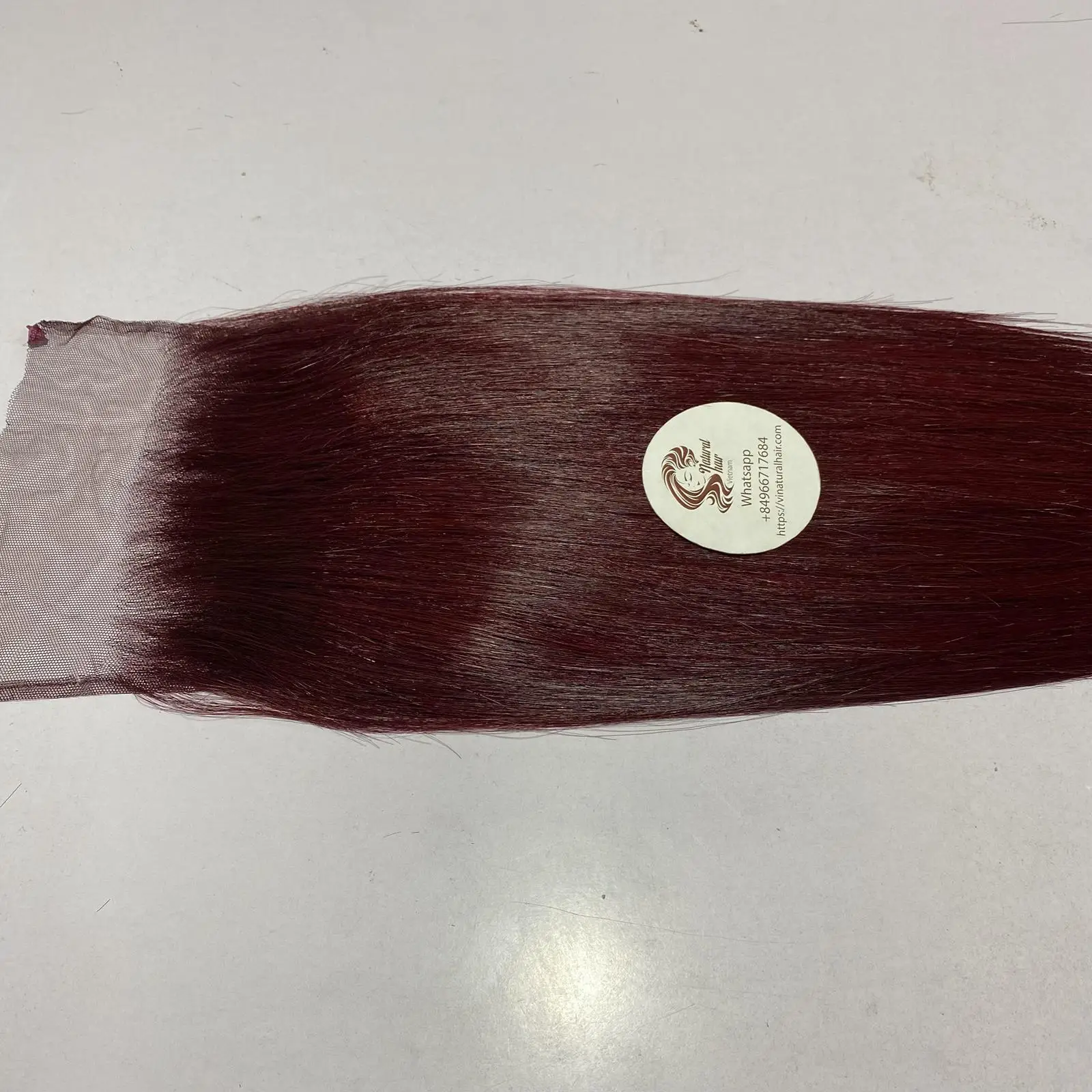 Raw Hair 100% Virgin Hair Color Wine Lace Closure Bone Straight  Wigs Vietnamese Human Hair Extension For Black Women