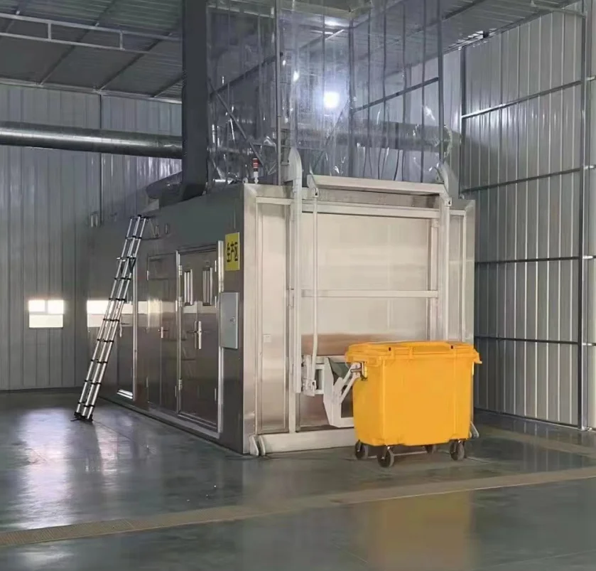 Microwave treatment machine for medical waste disposal