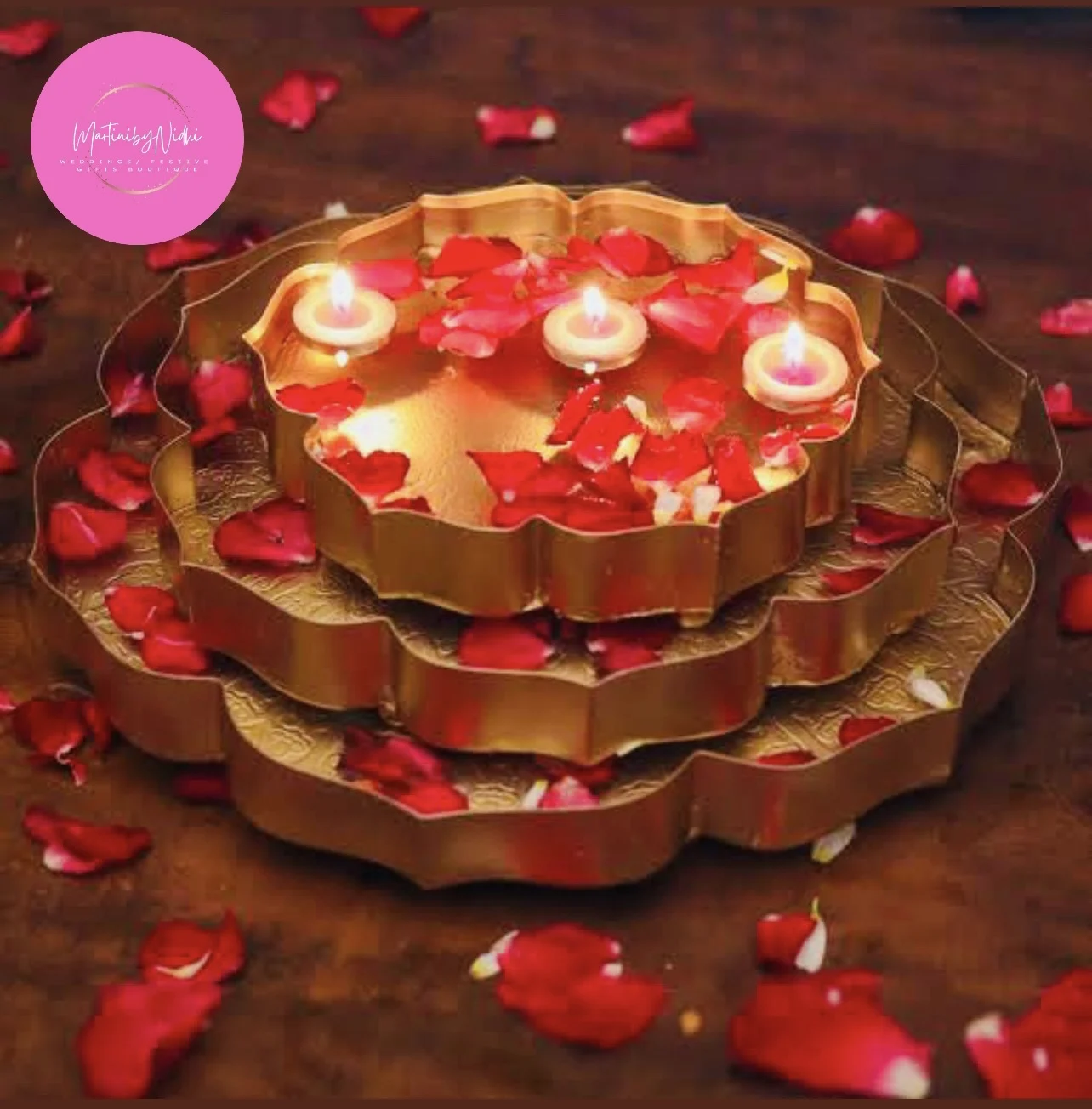 Decorative Tin Metal Serving Tray set India