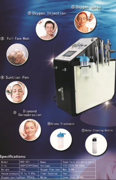 2022 new hot sale Hacenor Beauty Equipment Skin Care multifunction Diamond microdermabrasion oxygen facial machine