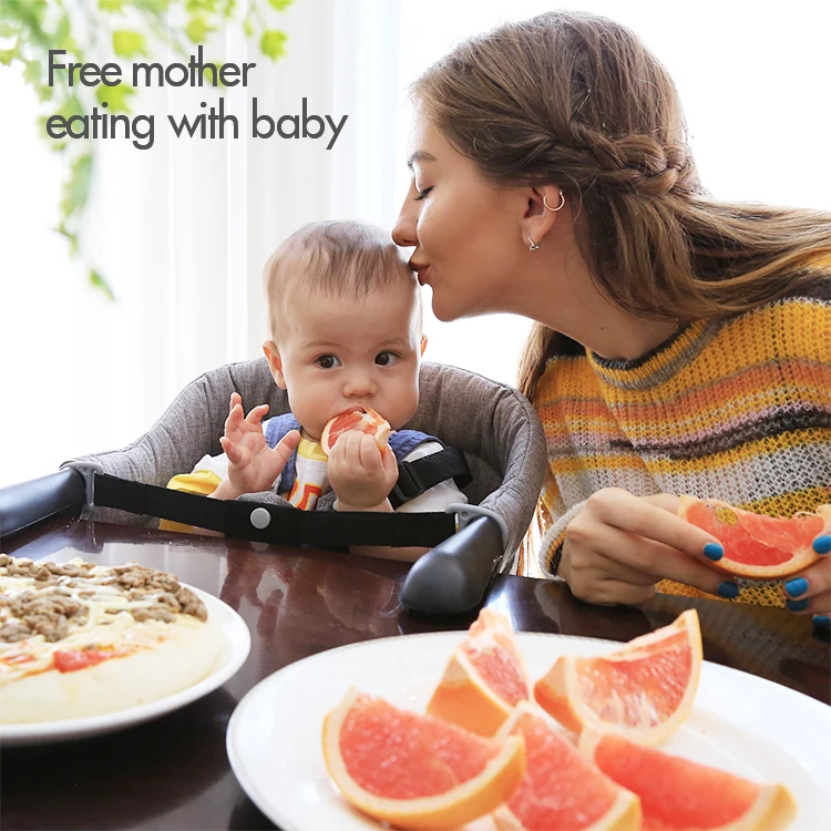 Wholesale FoldableBaby Feeding Table Clamp Baby Chair Detachable Portable Baby Highchair Foldable Hook On Chair With dinner tray